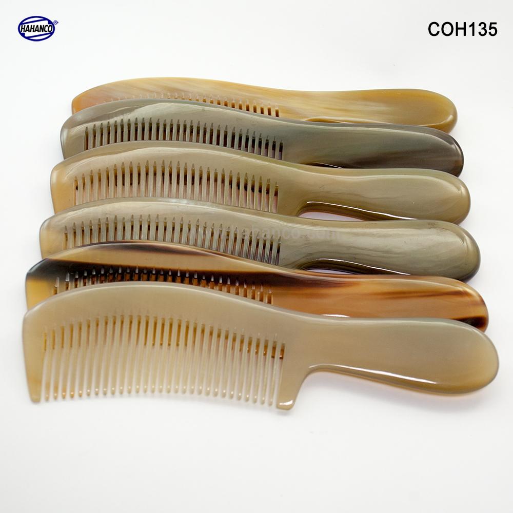 Lược sừng xuất Nhật - COH135 (Size: XL - 20cm) Mẫu cao cấp chuôi dày cực đẹp - Horn Comb of HAHANCO - Có lợi cho sức khỏe