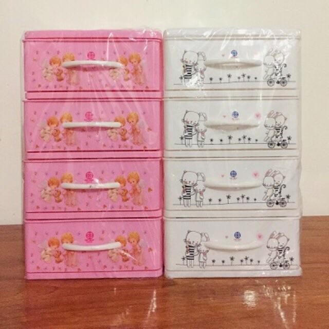 Tủ nhựa Mini 4 tầng (chiều cao 32cm, rộng 18cm, sâu 26cm)