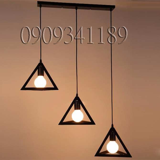 [HCM]đèn thả 3 tam giác đế THẲNG - đèn thả bàn ăn