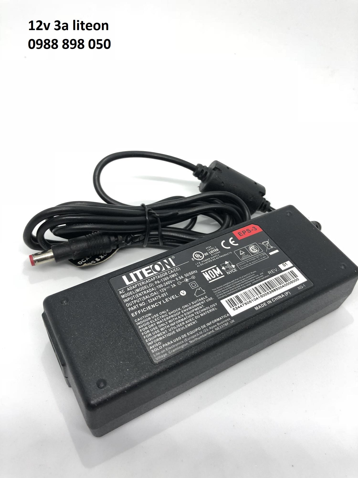 Adapter nguồn Liteon 12V 3A bản gốc