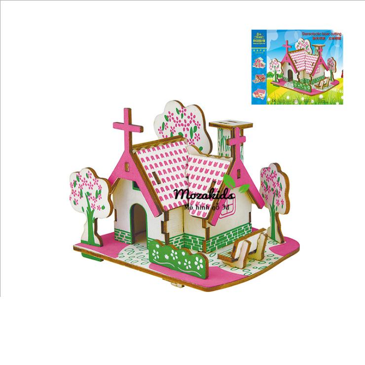 Đồ chơi lắp ráp gỗ 3D Mô hình American Dream Cottage