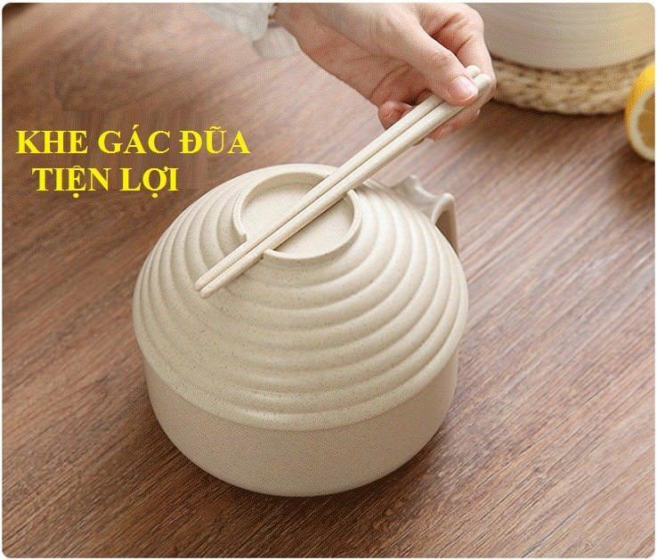 Bát úp mỳ bằng lúa mạch có tay cầm tiện dụng