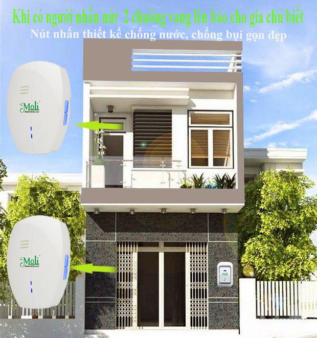 [HCM]BỘ 1 NÚT NHẤN 2 CHUÔNG KHÔNG DÂY