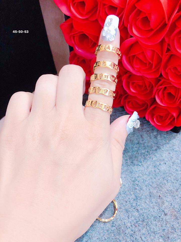 Nhẫn chú bình an vàng 10k