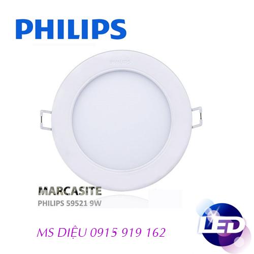 Bộ 3 đèn Led downlight Philips Marcasite 9W 59521 6500K