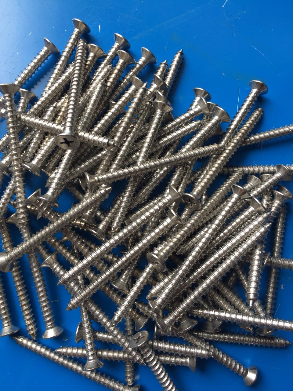 vít gỗ inox,vít tường inox. bộ 100 vít inox , vít inox 7F siêu bền