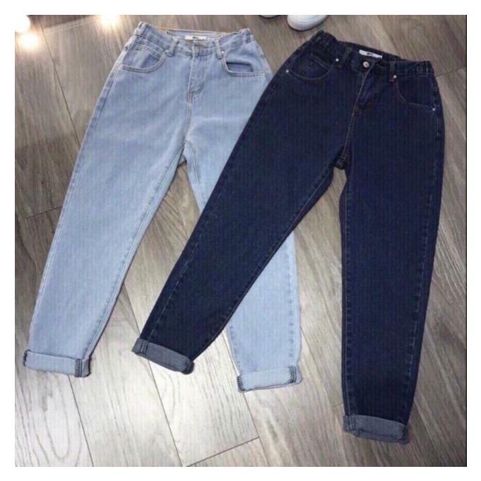 quần jean nữ baggy 9 tấc xanh nhạt