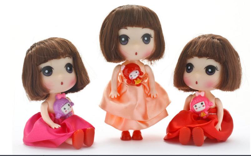 set 2 búp bê chibi tóc ngắn