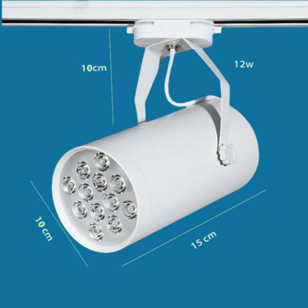 Đèn led rọi thanh ray mắt ếch 12w vỏ trắng  ánh sáng vàng