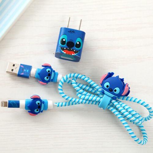 Bộ bảo vệ Cáp Sạc cho iPhone Chó Stitch (Lilo & Stitch)