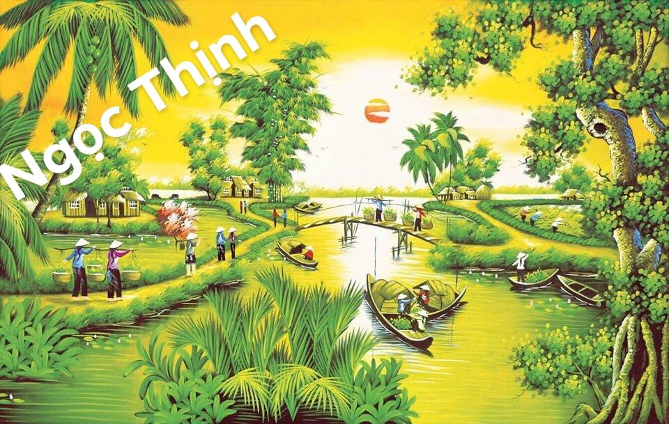 TRANH ĐÍNH ĐÁ ĐỒNG QUÊ-88656- 88X62