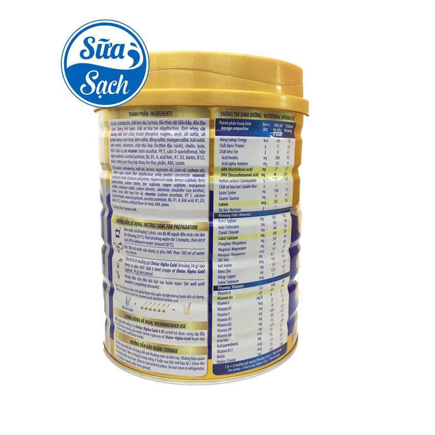 Sữa bột Dielac Alpha Gold 4 lon 900g