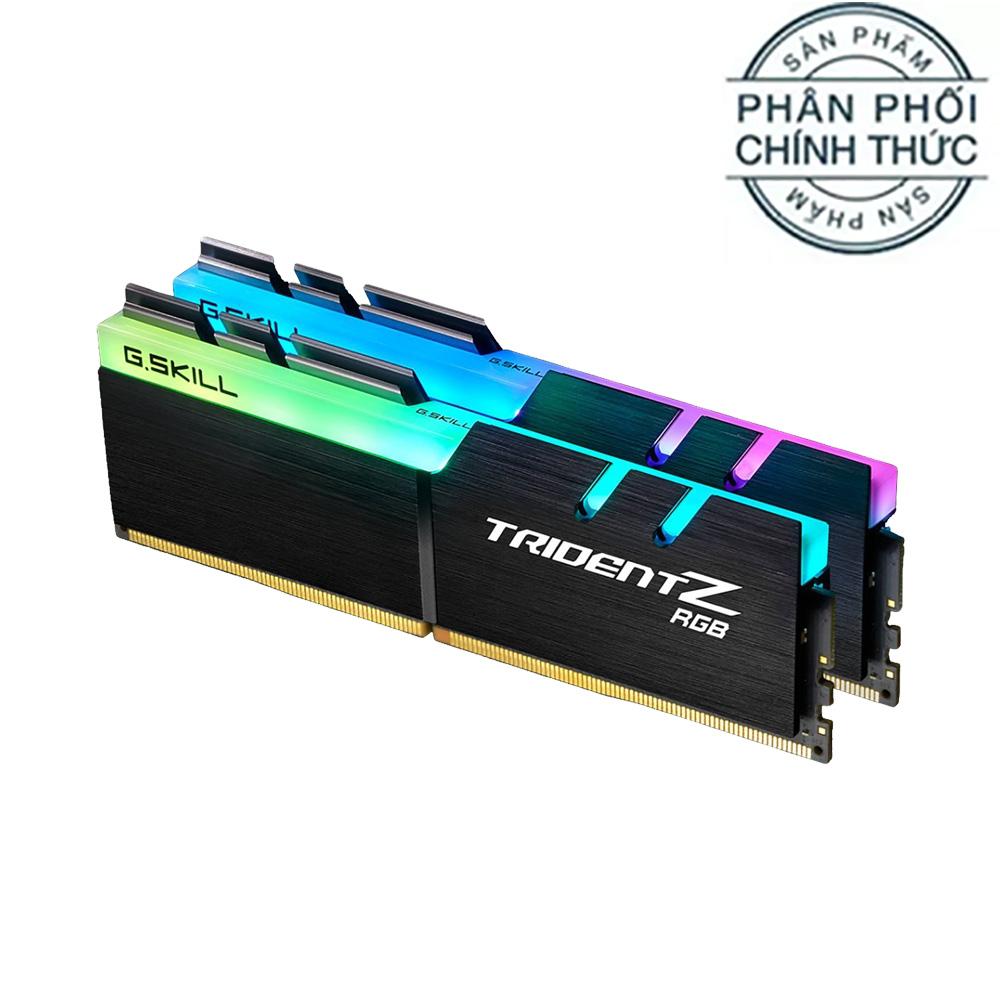 Ram PC G.SKILL Trident Z full length RGB DDR4 32GB Bus 3000 Black CL16 XMP (Kit 16GB x 2) F4-3000C16D-32GTZR - Hãng Phân Phối Chính Thức