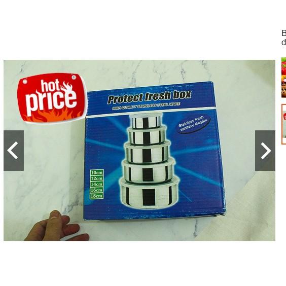 Bộ 5 bát inox có nắp đậy