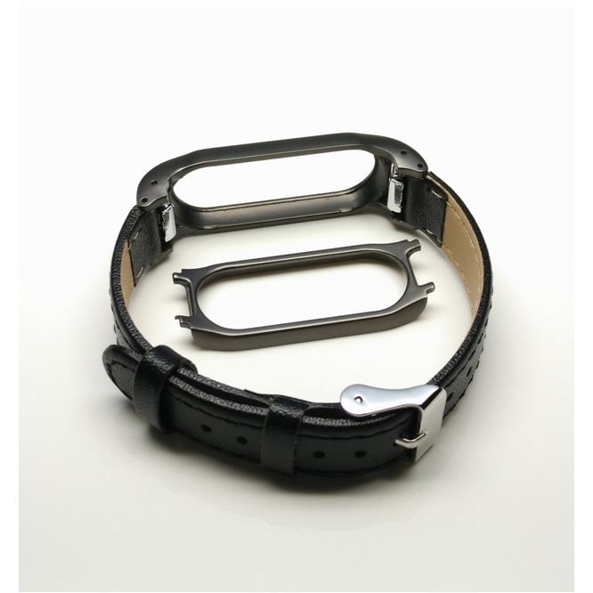 Dây đeo da Mijobs thay thế dành cho Xiaomi Miband 2 (Màu Đen)