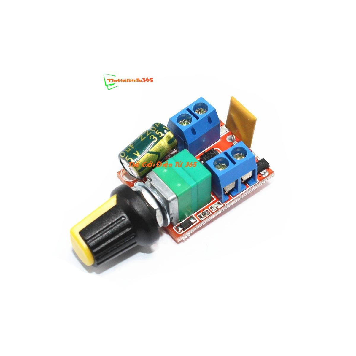 Module Điều Khiển Động Cơ PWM 5A 3-35V (Chiết Áp Công Tắc)
