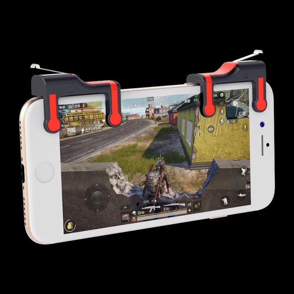 Bộ 2 Nút Bấm Chơi Game Pubg, Ros Dòng Cải Tiến MX Vân Đỏ Trên Điện Thoại, Ipad