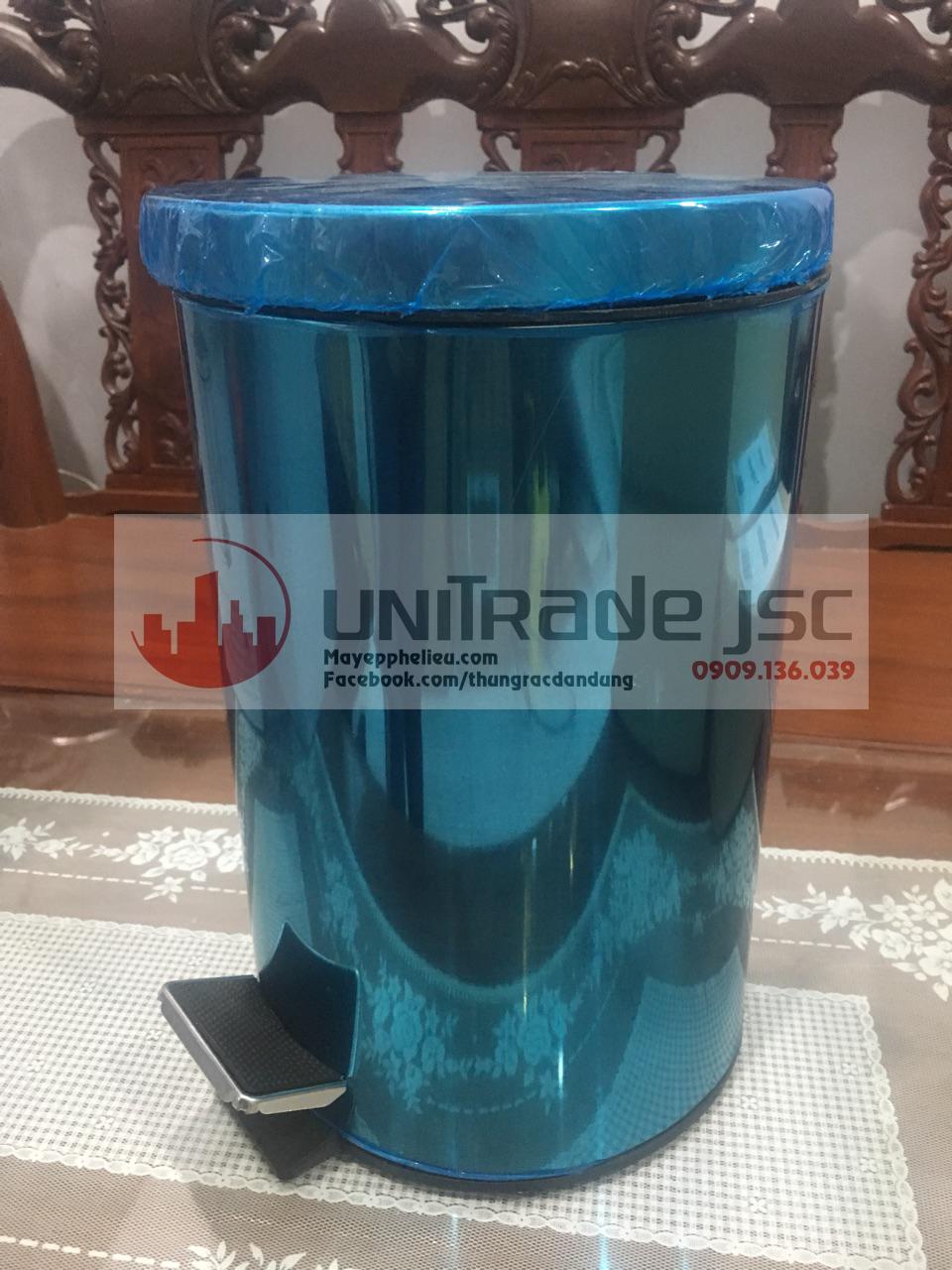 [HCM]THÙNG RÁC INOX TRÒN ĐẠP CHÂN 12L