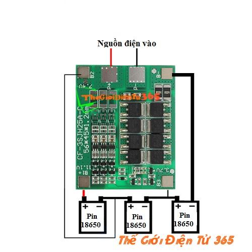 MẠCH SẠC VÀ BẢO VỆ PIN 12V 3S 25A