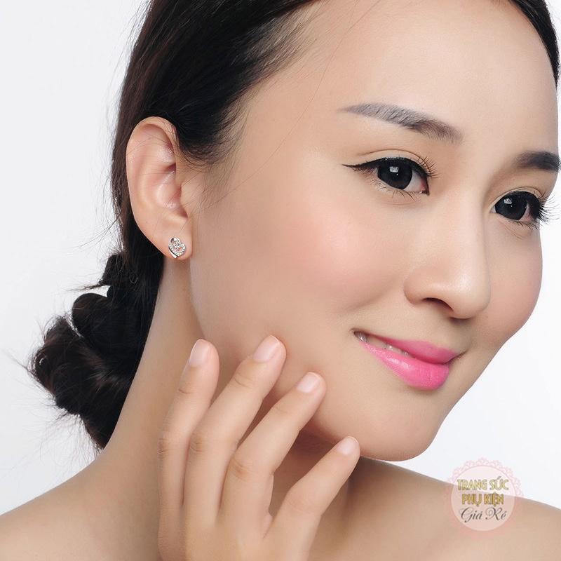 [HCM]Hoa tai thời trang trái tim HT81 đá sáng