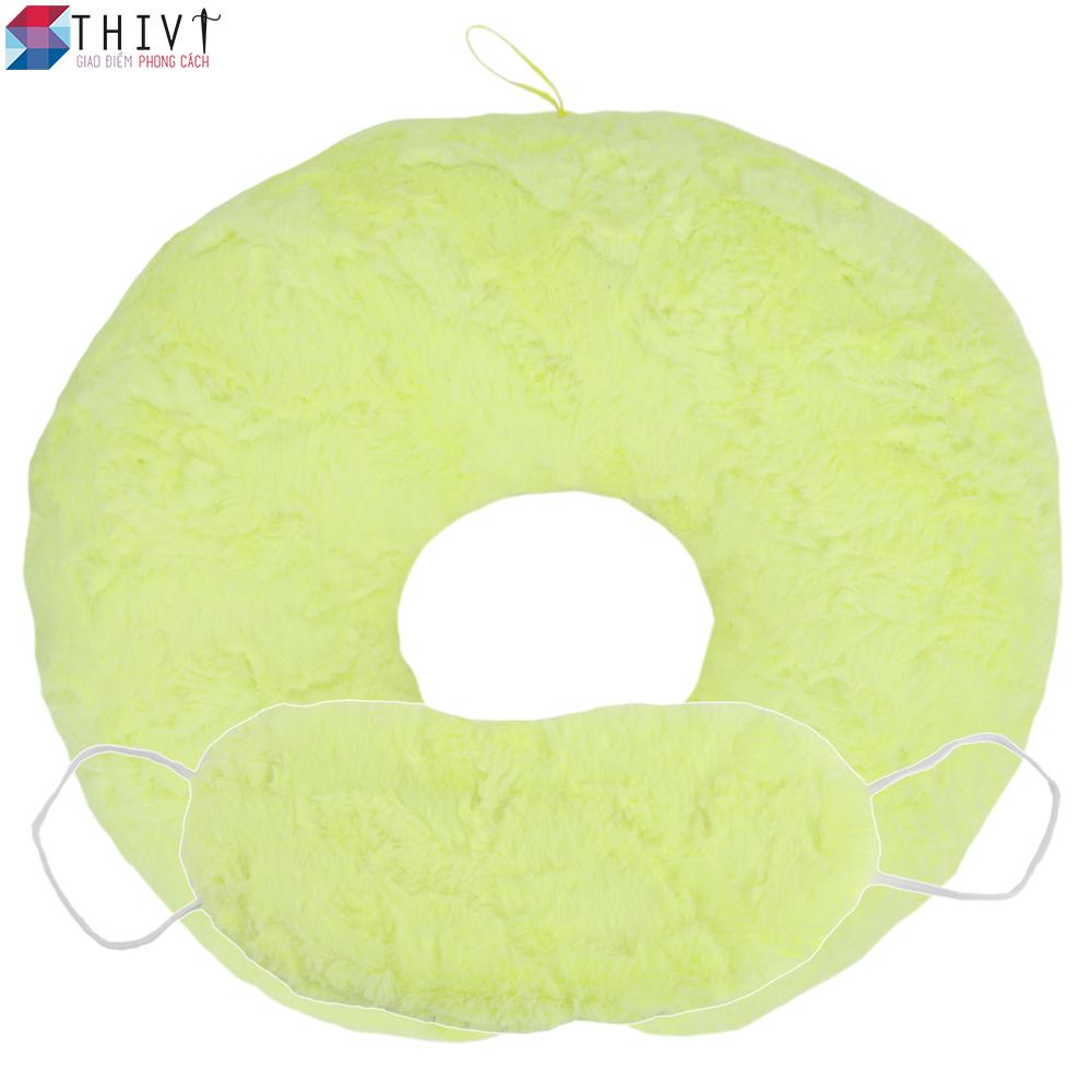 Combo Gối Cổ và Bịt Mắt Du Lịch Màu Trơn THIVI