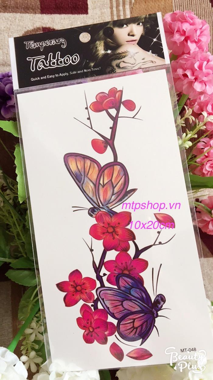 Hình xăm hoa bướm MT-048 10×20