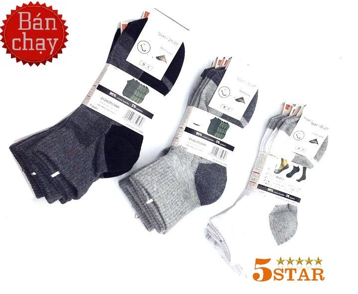 Bộ 5 đôi tất vớ nam cổ trung UNI (Loại 1)