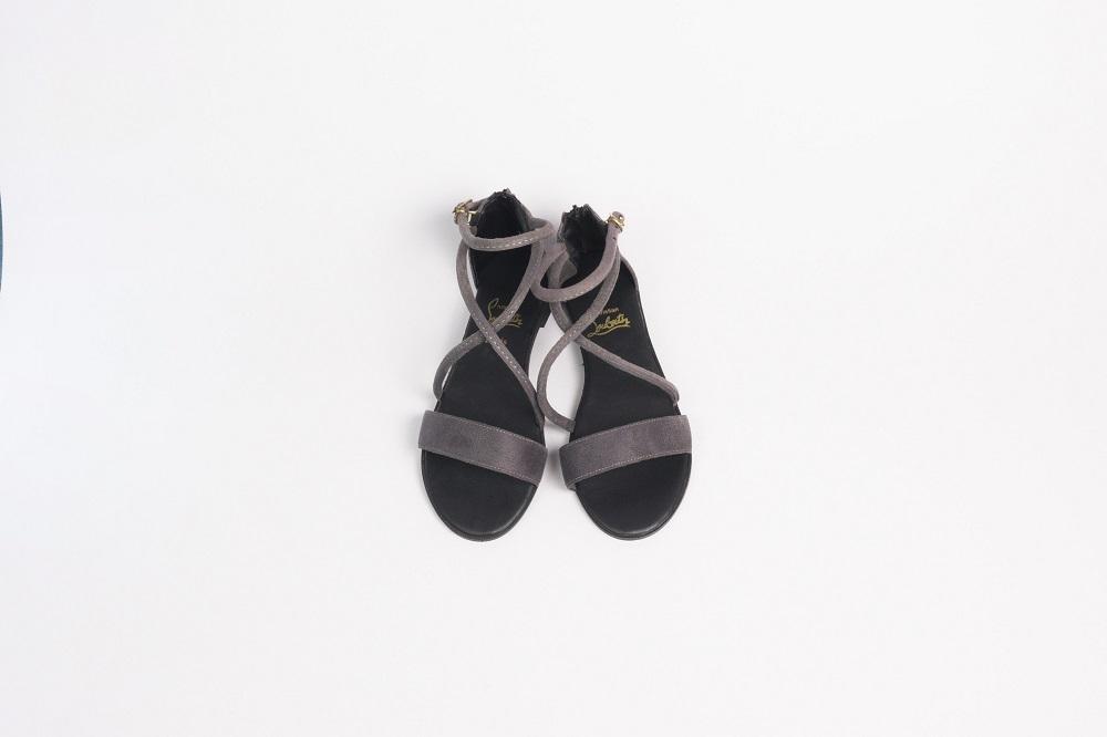 Giày sandal nhung ngang dây chéo cổ chân