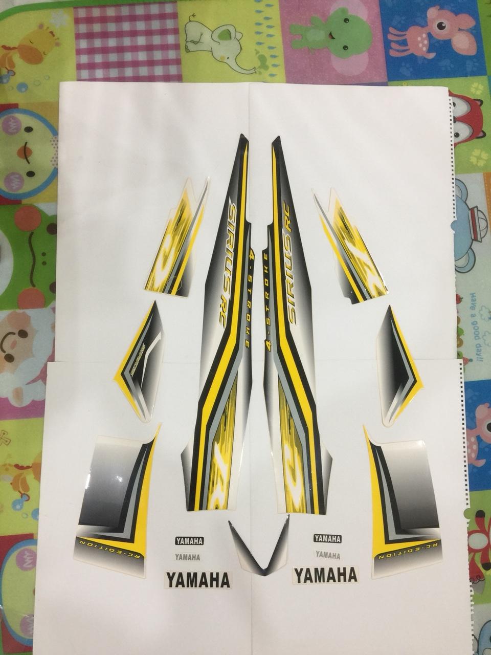 Tem xe Sirius màu Vàng ĐEN- Decal xe SIRIUS RC