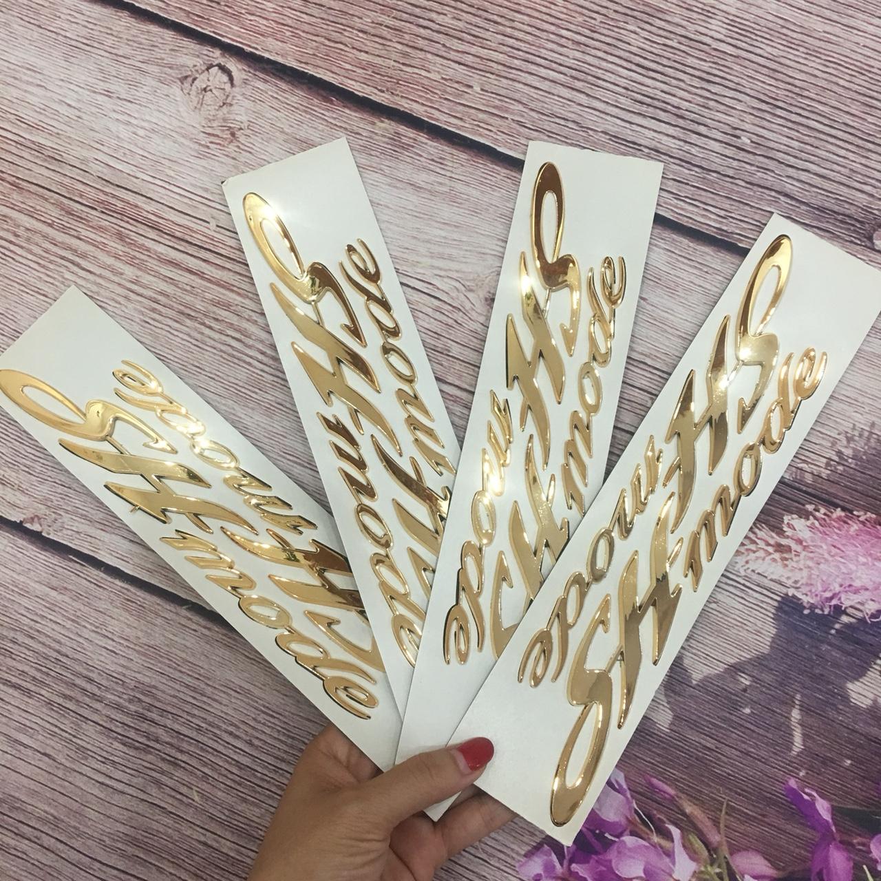 [RẺ BẤT NGỜ] Chữ SH mode nổi dán xe máy đẹp như mới  OX141-6Q (màu VÀNG)