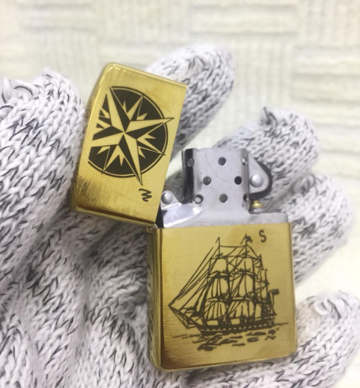 [HCM]Bật Lửa Zippo USA Thuận Buồm Xuôi Gió - Ruột Trắng