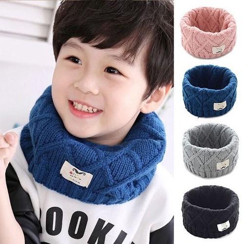 Sét mũ nồi len quả bông khăn ống cho bé