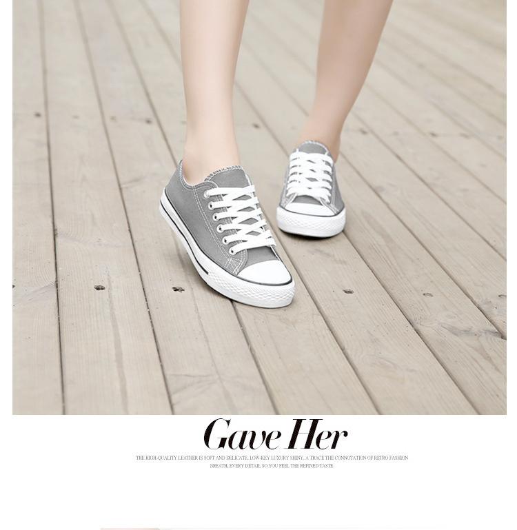 Giày Vải Nữ Sneaker CV Classic Cổ Thấp Xám