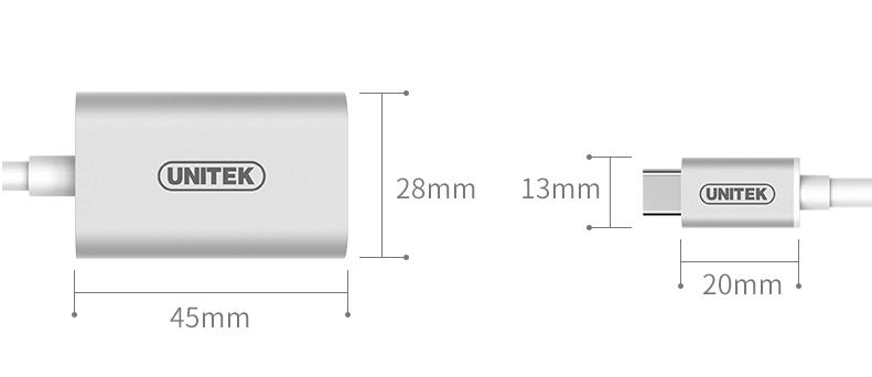 Cáp chuyển USB Type-C sang HDMI 4K*2K Unitek Y-6316 (Bạc)