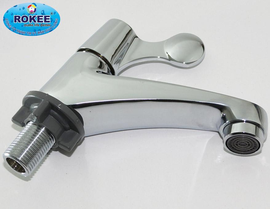 Vòi lavabo lạnh Rokee - DL303D (Trắng bạc)
