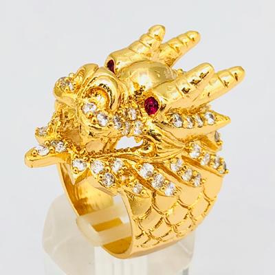 [HCM]NHẪN NAM ĐẦU RỒNG MẠ VÀNG 18K CAO CẤP