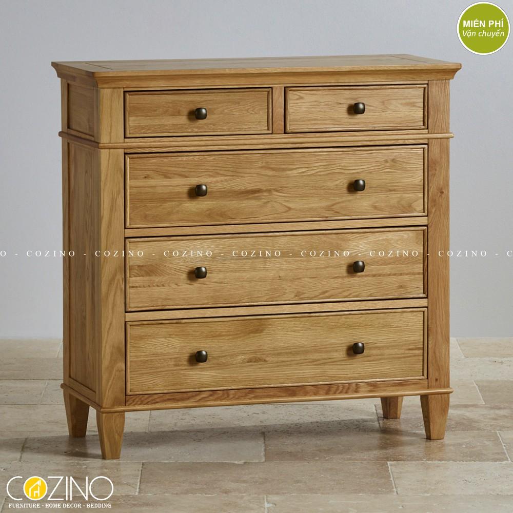 Tủ ngăn kéo ngang Holy 5 hộc gỗ sồi