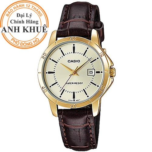 Đồng hồ nữ dây da Casio Anh Khuê LTP-V004GL-9AUDF