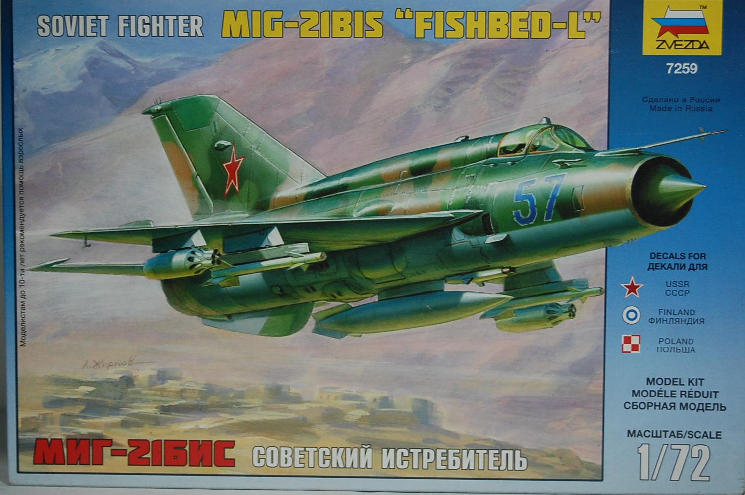 Bộ lắp ghép mô hình máy bay MIG-21 tỉ lệ 1/72