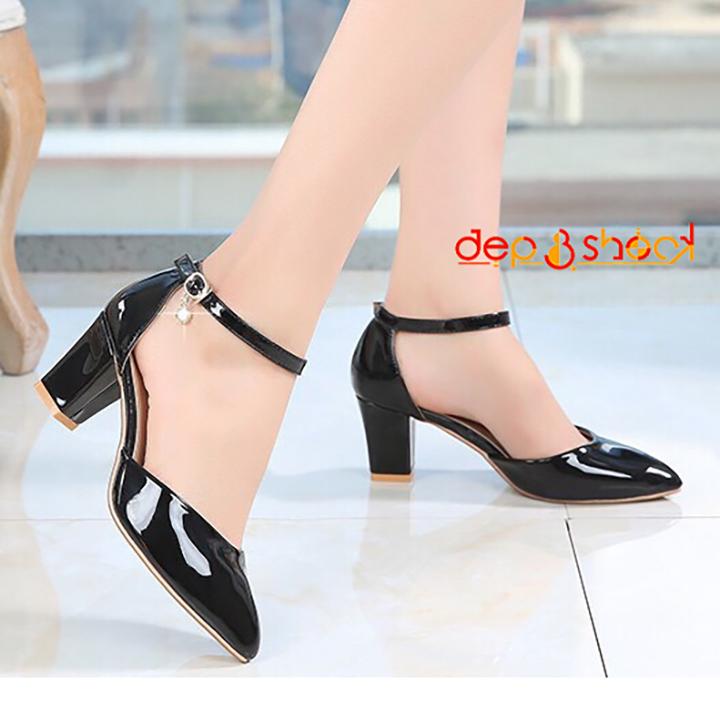 Sandal cao gót 5 phân bít mũi có size lớn 42 43