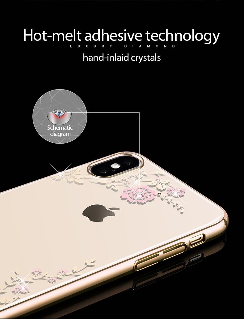 Ốp lưng đính đá cao cấp Kingxbar cho iPhone XS Max