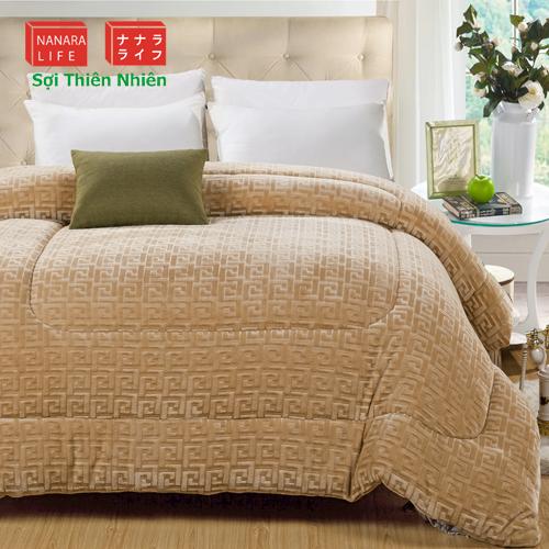 Chăn Lông Cừu Chữ Vạn Nanara Life - Nhật Bản 200x230cm (Vàng nhạt)