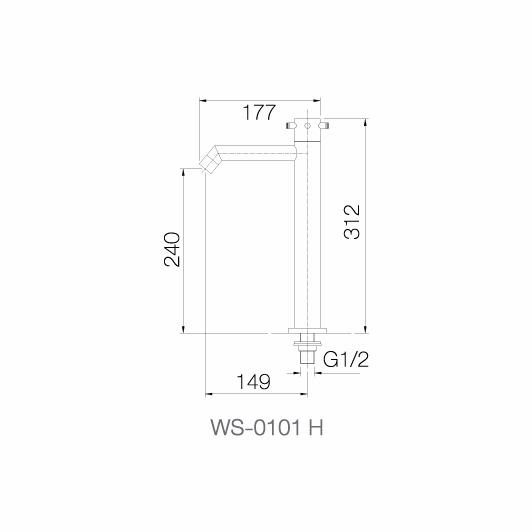 Vòi Chậu Lạnh Dạng Cao - WS-0101H - INOX SUS 304