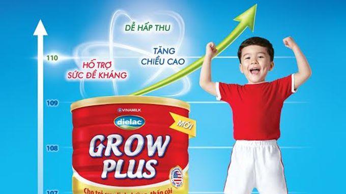 Sữa bột Vinamilk Dielac Grow Plus màu đỏ 1+ 900g ( hộp thiếc)