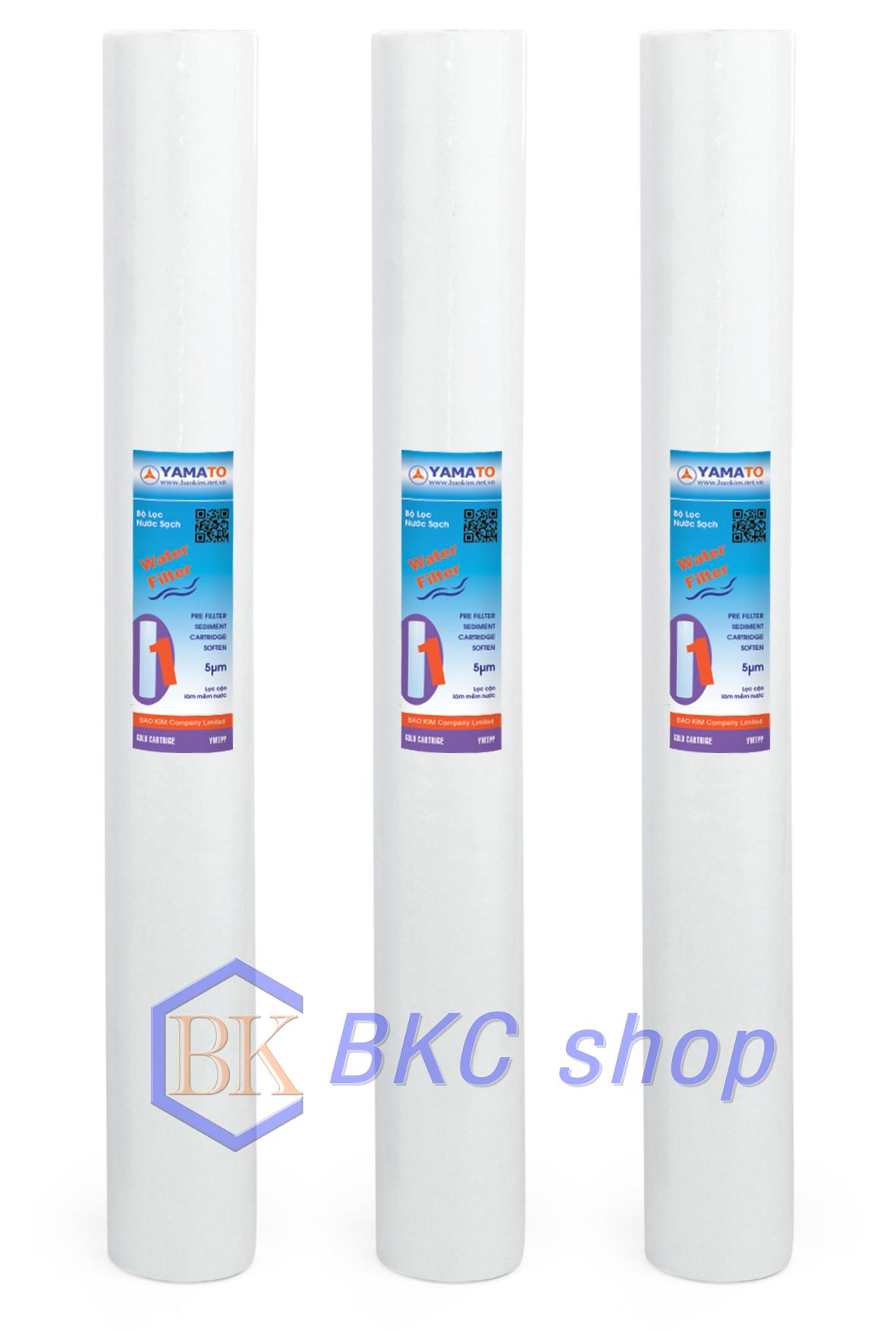 [HCM]Bộ 3 Lõi lọc nước thô PP 20 inch (lõi lọc số 1) Yamato (Trắng)
