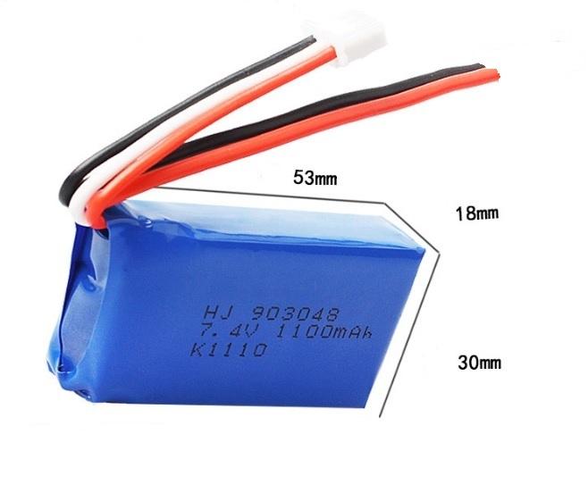 Pin Lipo 7.4V dung lượng 1100mAh cổng SM