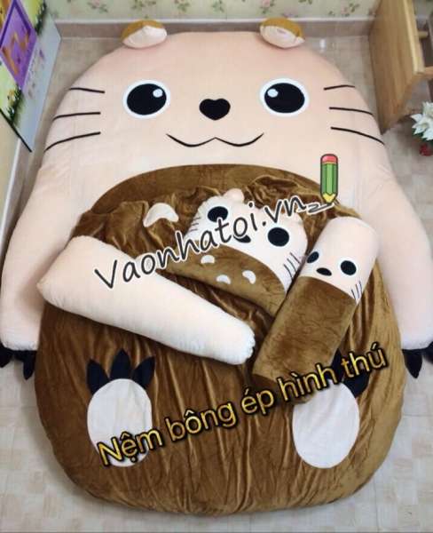 Nệm Thú Bông Cao Cấp Nhật Bản Có Chăn Bụng Totoro Vao Nha Toi  BA0002