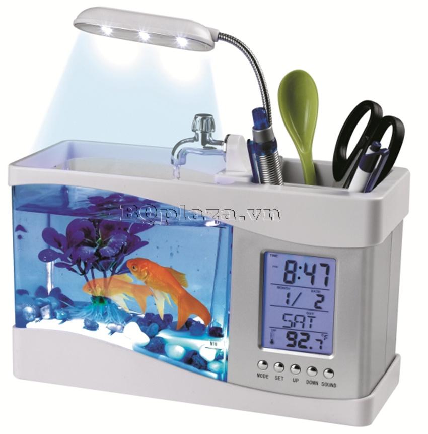 Bể cá phong thủy để bàn mini (trắng)