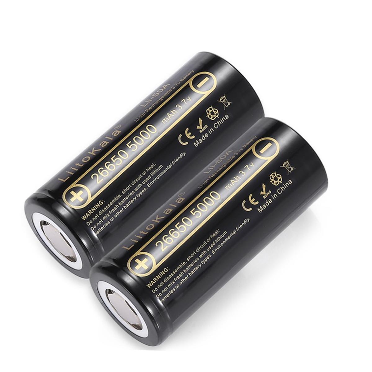 Pin sạc Lithium 26650 LiitoKala 3.7v 5000mah (1 viên)