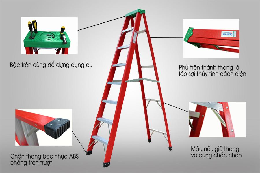 Thang cách điện chữ A Nikawa NKJ-6C (Đỏ)